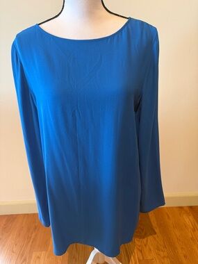 Eileen Fisher Cobalt Blue Long-Sleeve Boatneck Top